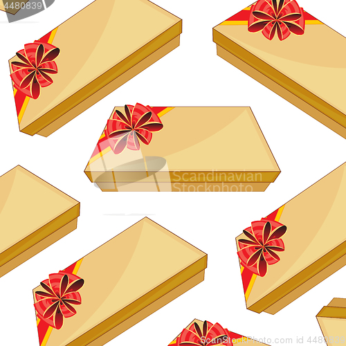 Image of Box with gift on white background is insulated