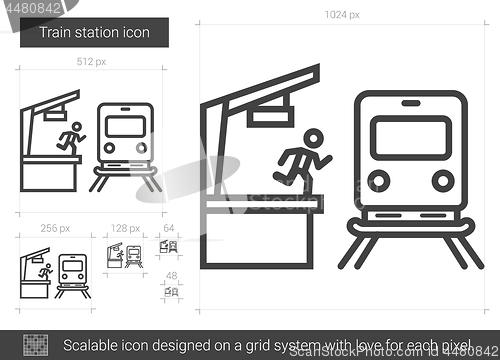 Image of Train station line icon.