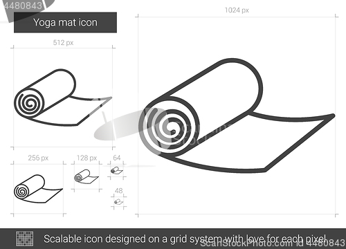 Image of Yoga mat line icon.