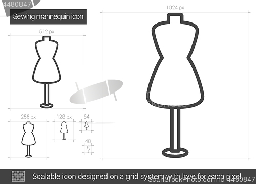Image of Sewing mannequin line icon.