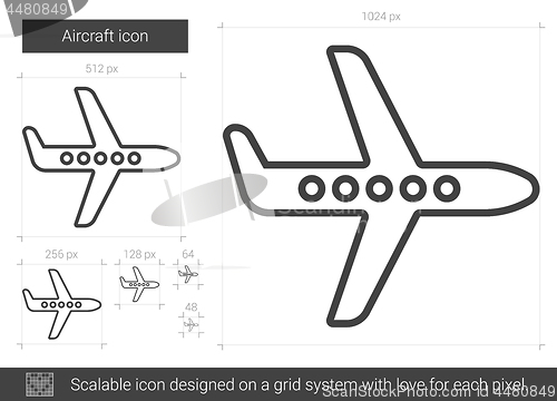 Image of Aircraft line icon.