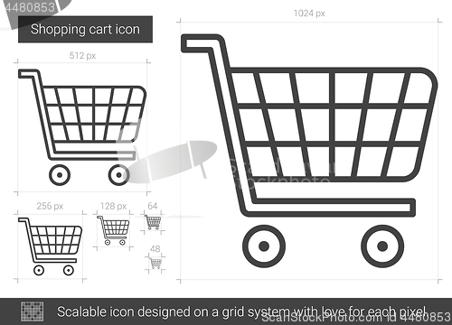 Image of Shopping cart line icon.