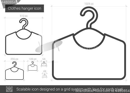 Image of Clothes hanger line icon.