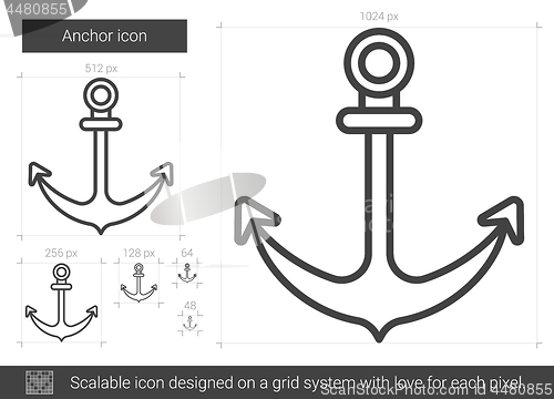 Image of Anchor line icon.