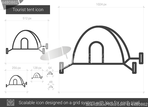 Image of Tourist tent line icon.