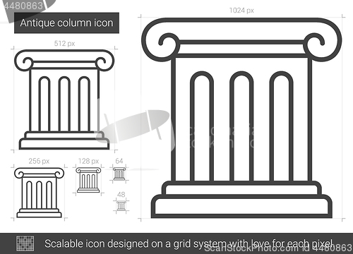 Image of Antique column line icon.