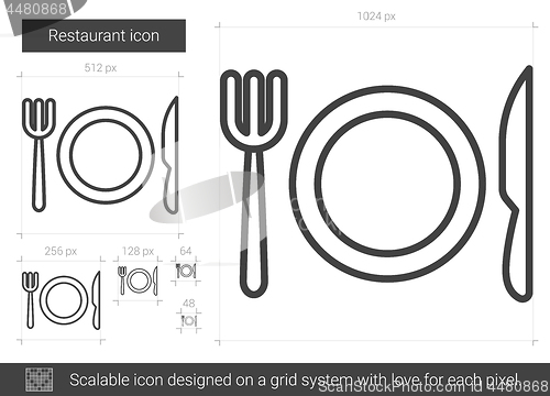Image of Restaurant line icon.