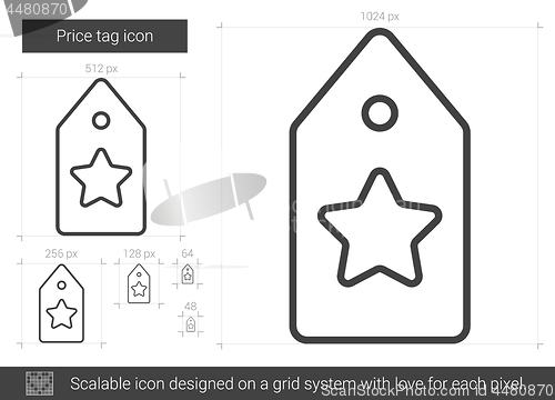 Image of Price tag line icon.