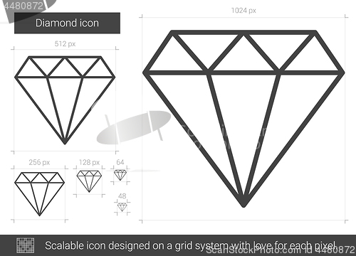 Image of Diamond line icon.