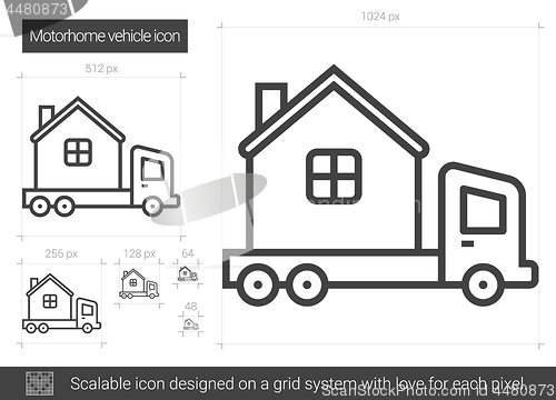 Image of Motorhome vehicle line icon.