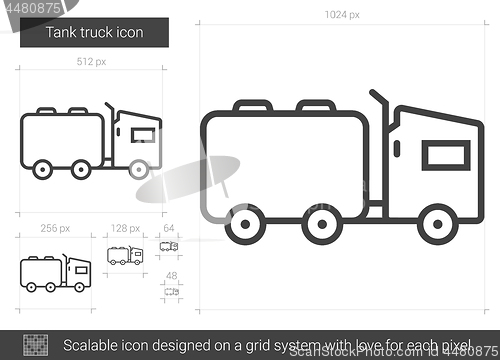Image of Tank truck line icon.