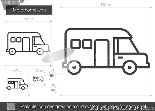 Image of Motorhome line icon.