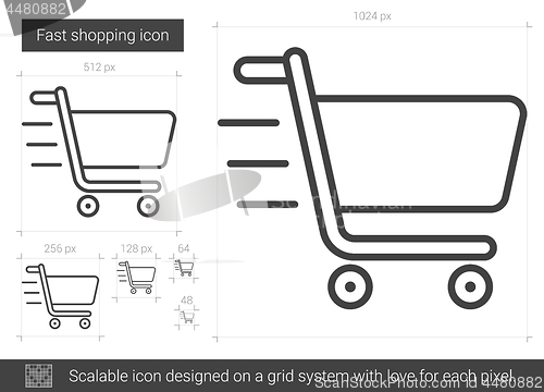 Image of Fast shopping line icon.