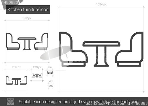 Image of Kitchen furniture line icon.