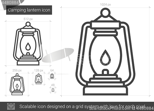 Image of Camping lantern line icon.