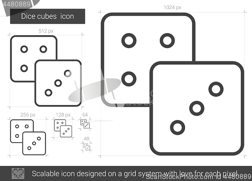 Image of Dice cubes line icon.