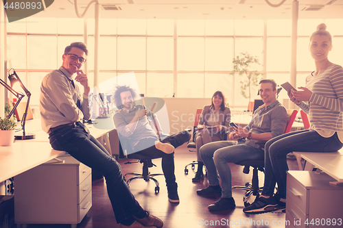 Image of Young Business Team At A Meeting at modern office building