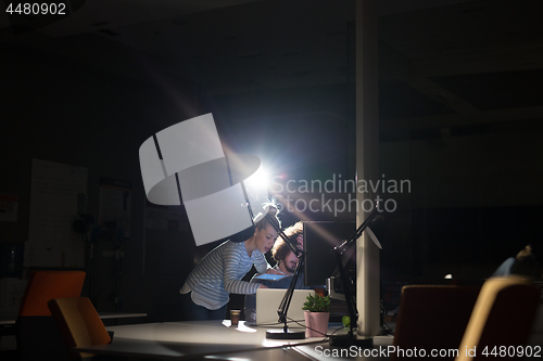 Image of young designers in the night office