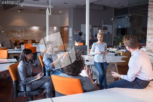 Image of Young Business Team At A Meeting at modern office building