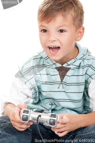 Image of Boy playing with Joystick