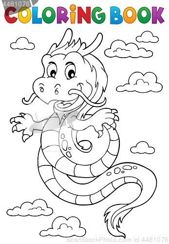 Image of Coloring book Chinese dragon topic 1