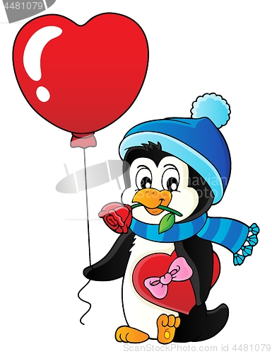 Image of Cute Valentine penguin theme image 3