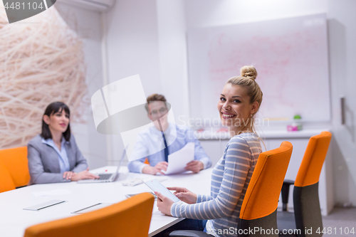 Image of Business Team At A Meeting at modern office building