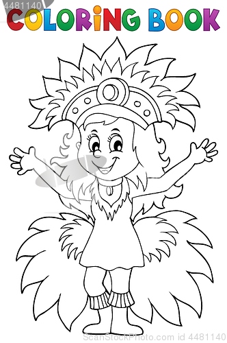 Image of Coloring book happy samba dancer theme 1