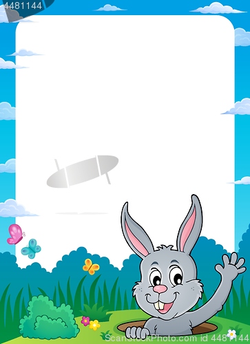 Image of Frame with lurking Easter bunny theme 1