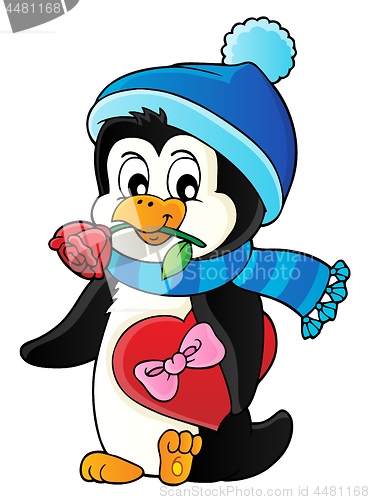 Image of Cute Valentine penguin theme image 2