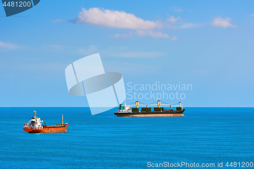 Image of Cargo Ships at Anchorage