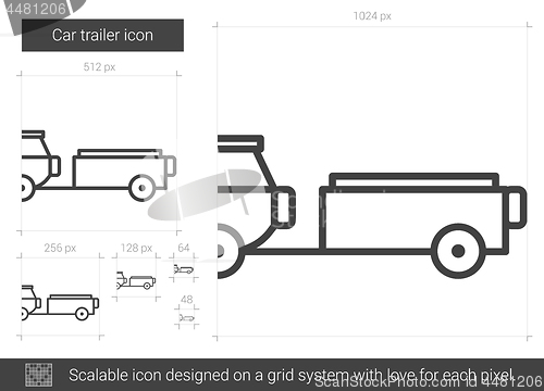 Image of Car trailer line icon.