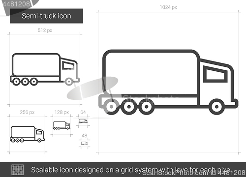 Image of Semi-truck line icon.