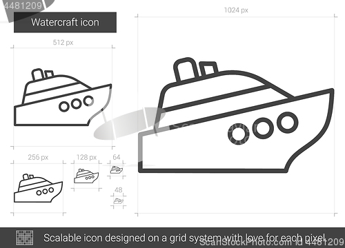 Image of Watercraft line icon.