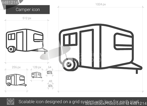 Image of Camper line icon.