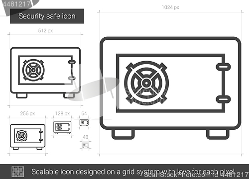 Image of Security safe line icon.