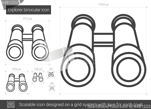 Image of Explorer binocular line icon.