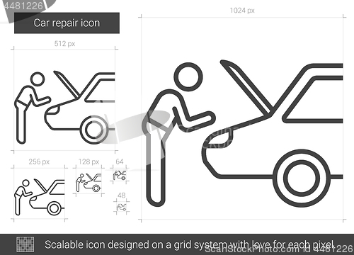 Image of Car repair line icon.