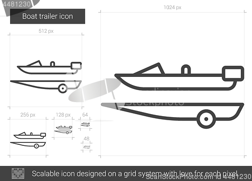 Image of Boat trailer line icon.