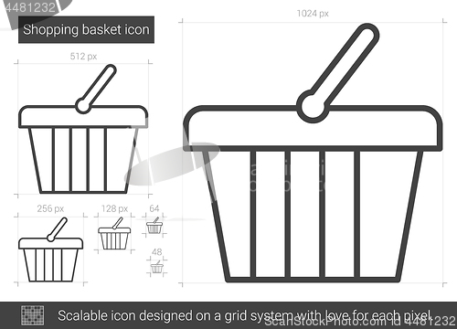 Image of Shopping basket line icon.