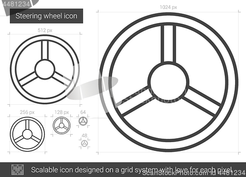 Image of Steering wheel line icon.