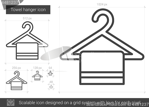 Image of Towel hanger line icon.