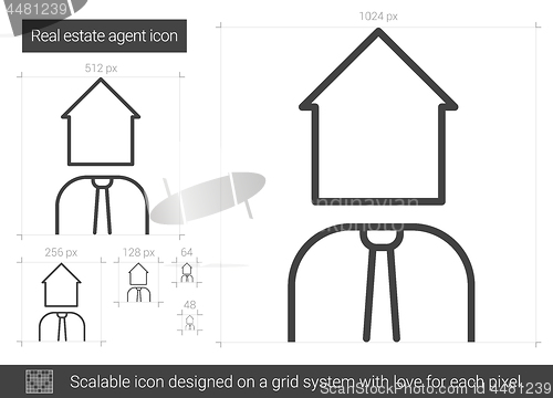 Image of Real estate agent line icon.