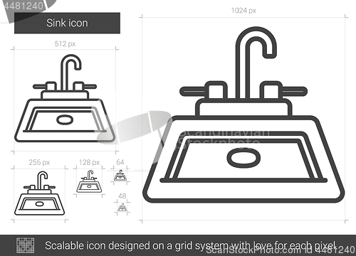 Image of Sink line icon.