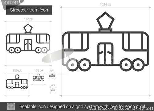 Image of Streetcar tram line icon.