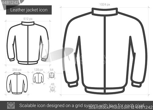 Image of Leather jacket line icon.