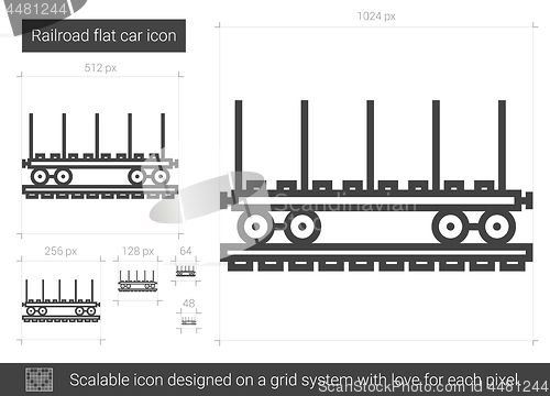 Image of Railroad flat car line icon.