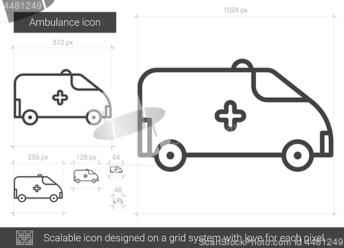 Image of Ambulance line icon.