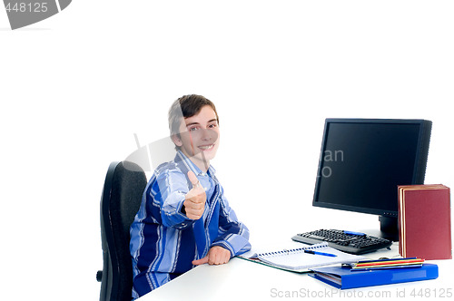 Image of Teenager student doing homework