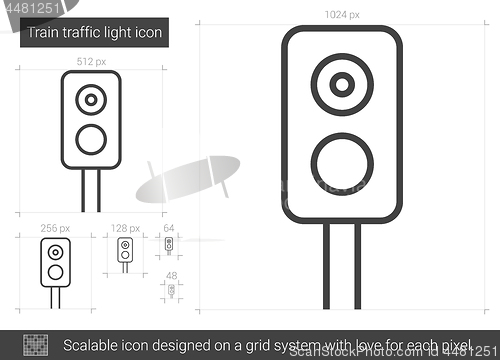 Image of Train traffic light line icon.